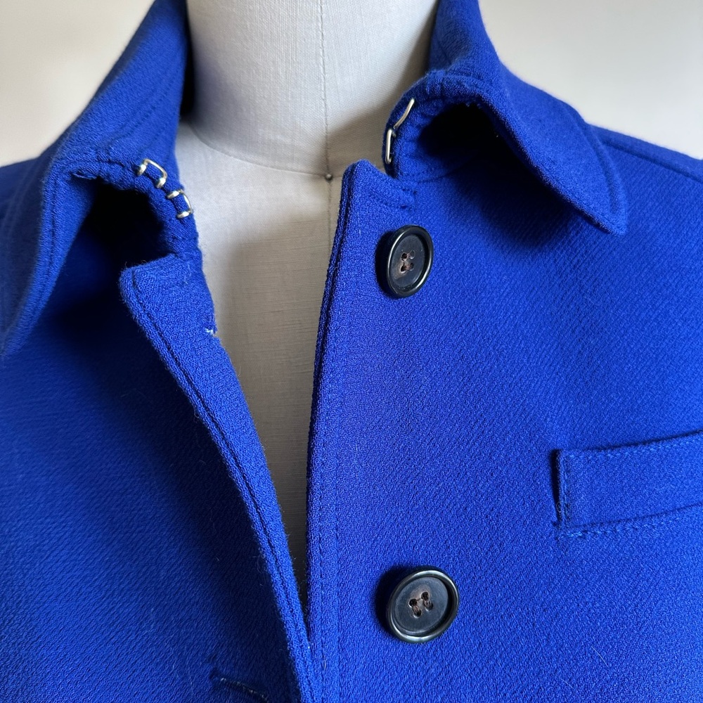 J. Crew Royal Blue Trench Coat - Picture 2 of 7